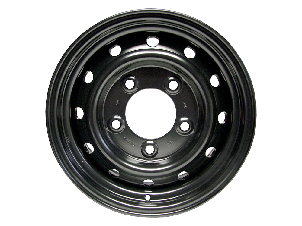 Llanta acero “Wolf/NATO” ANR4583PM – 16×6.5, tubeless, negra (Defender / Discovery 1 / Range Rover Classic)